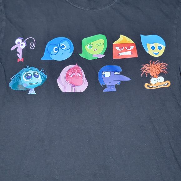 Inside Out Black Unisex Tee "It's Okay To Feel All The Feels" - Size Medium - Picture 2 of 5